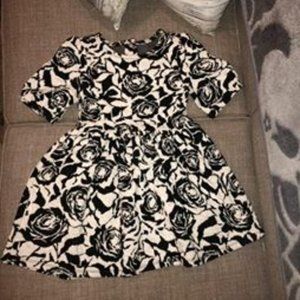 Velvet Black and White Christmas Dress